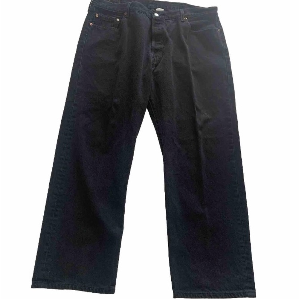 Levi's Jeans 501 Button Fly Straight Leg Men’s Sz 42x30 Black Denim 5 Pocket